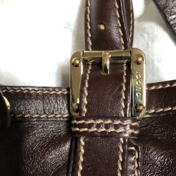 LARGE GUCCI HOBO CROSSBODY LEATHER BAG - Picture 13 of 16
